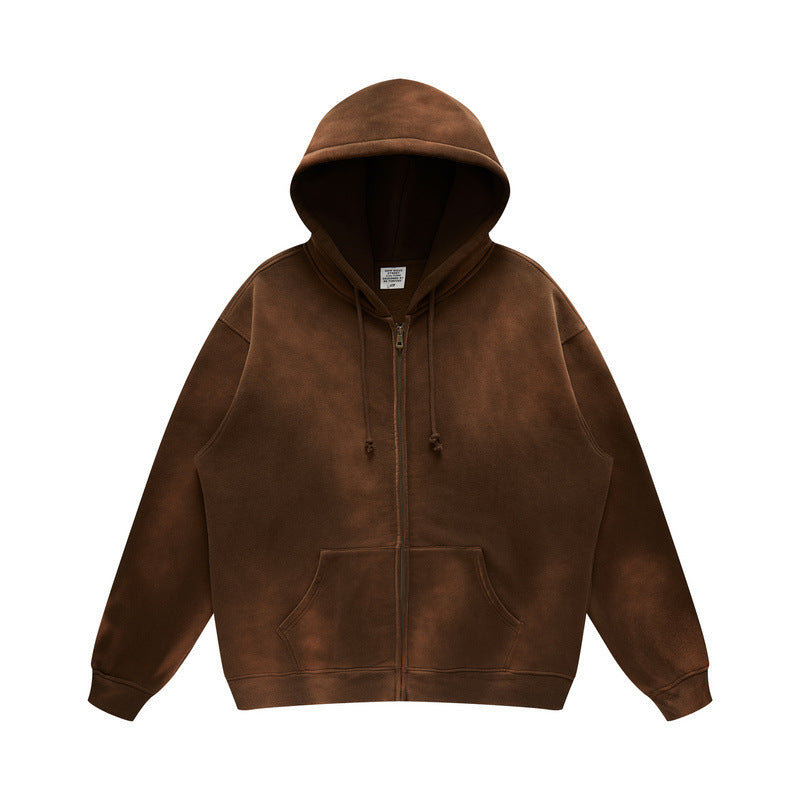 Unisex Vintage Washed Zip Hoodie