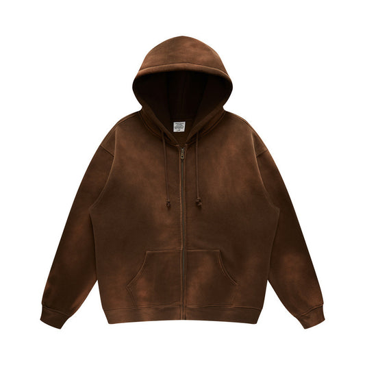 Unisex Vintage Washed Zip Hoodie