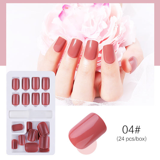 Elegant Short Square Press On Nails Reusable Stick Gomaki