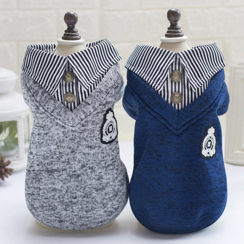 Elegant Dog Sweater With Striped Collar Gomaki Shop