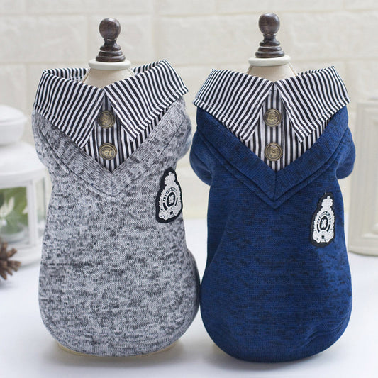 Elegant Dog Sweater With Striped Collar Gomaki Shop