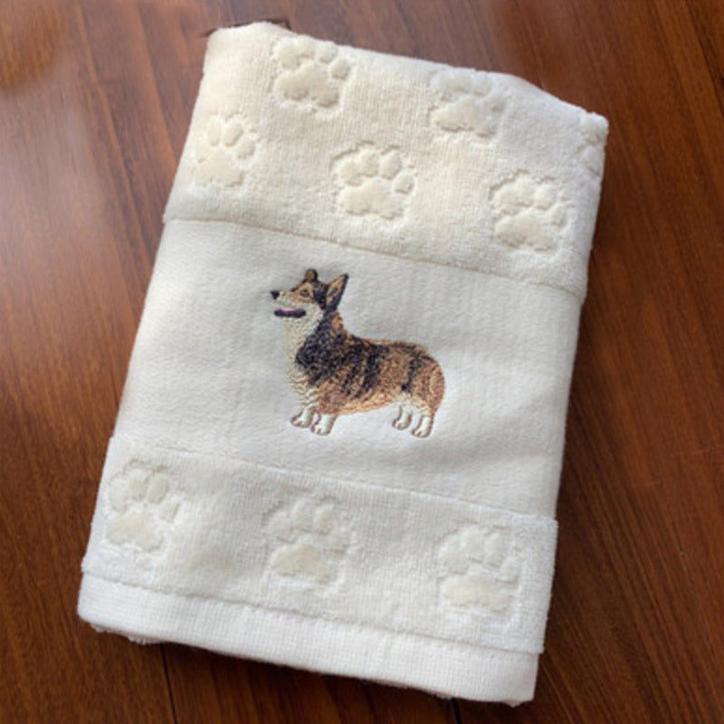 Embroidered Dog Hand Towels Gomaki Shop