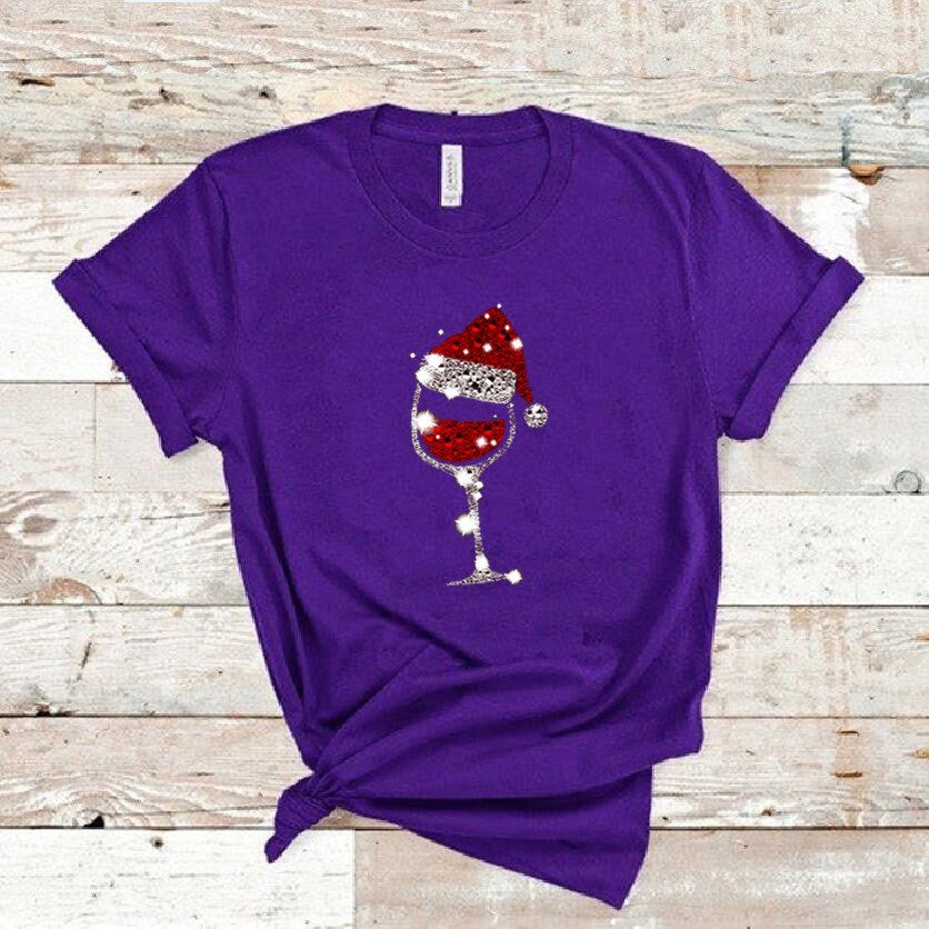 Christmas Wine Glass T Shirt Gomaki