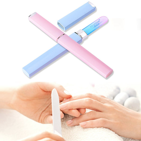 Premium Portable Glass Nail File With Protective Case Gomaki