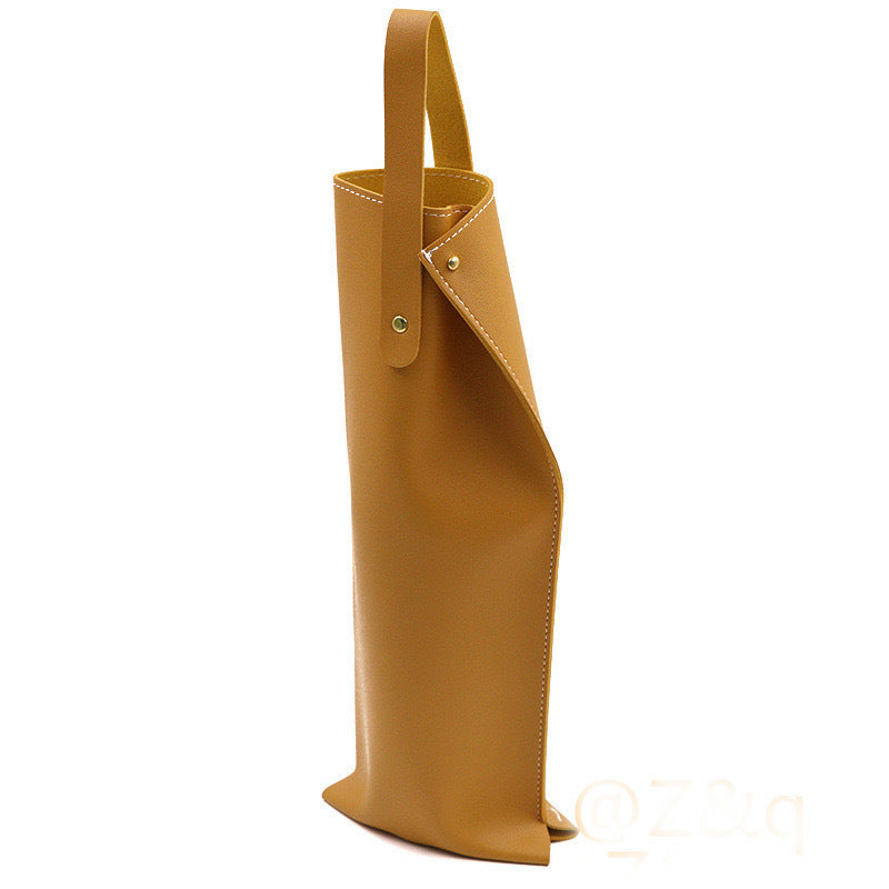 Porte-bouteille de vin minimaliste en cuir Gomaki