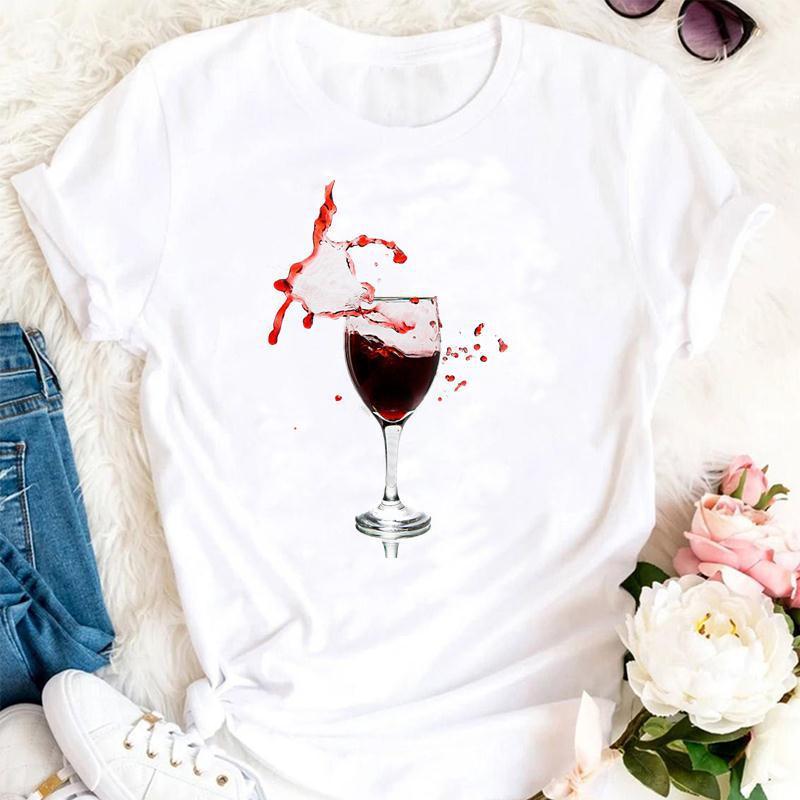 Wine Glass Trio Printed T Shirt Casual Cotton Tee for Wine Lovers Gomaki
