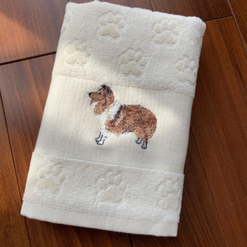 Embroidered Dog Hand Towels Gomaki Shop