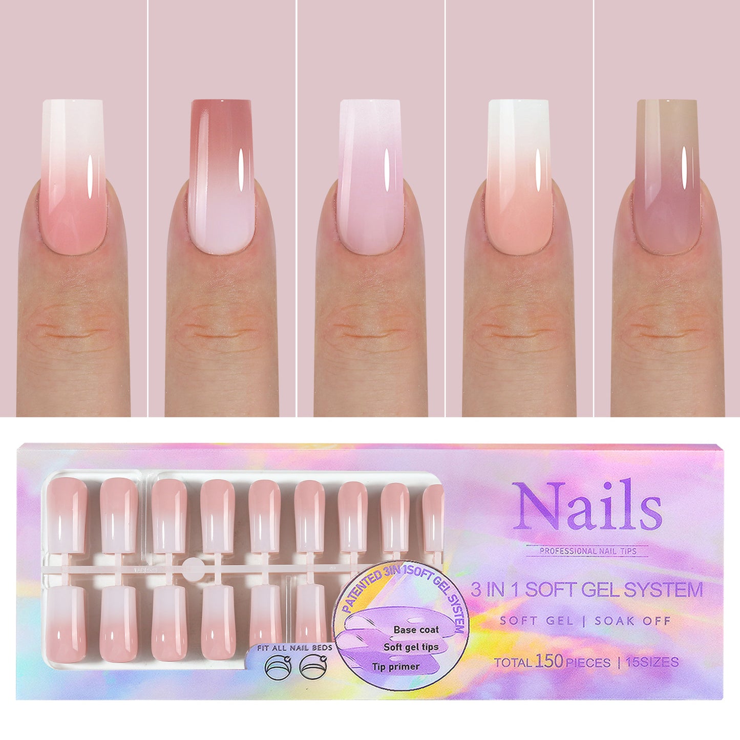Manicure Wear Nail French Seamless Wear Nail Detachable Gomaki