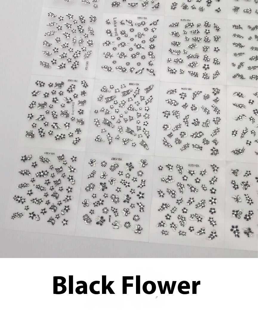 Floral Nail Art Stickers Set Gomaki
