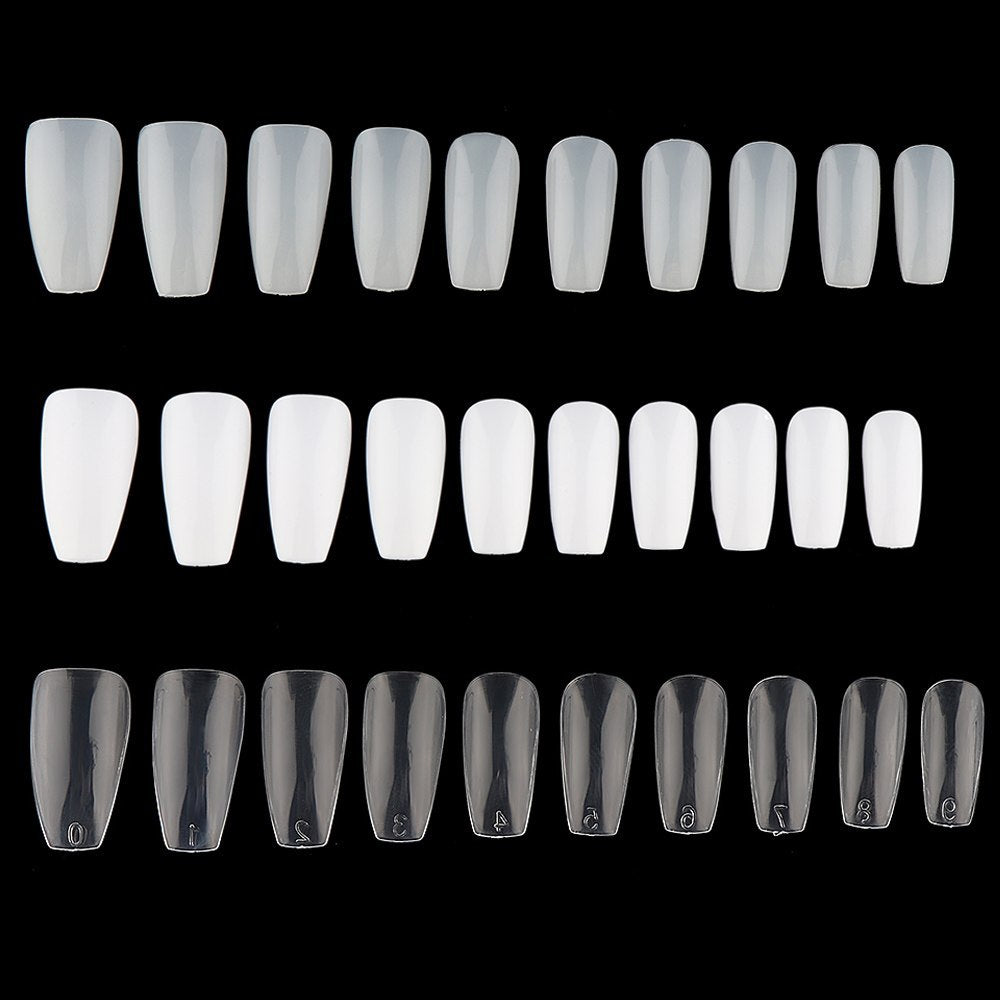 Professional White Nail Tips with Storage Box Gomaki