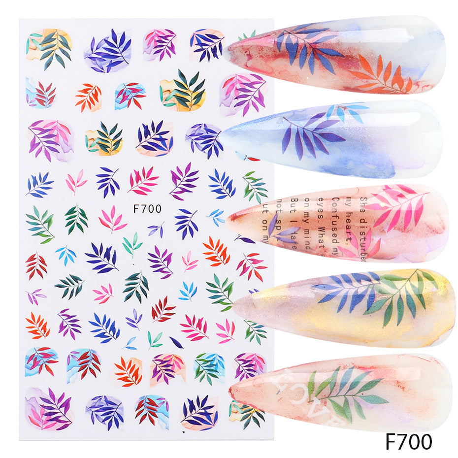 Tropical Leaf Nail Art Stickers Gomaki