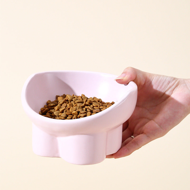 Modern Design Pet Bowl Ceramic Oblique Gomaki