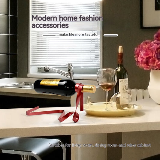 Metal Floating Wine Bottle Holder Gomaki