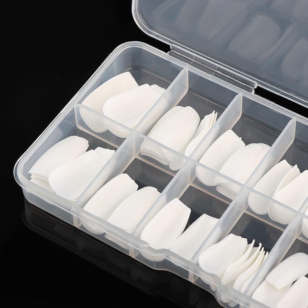 Professional White Nail Tips with Storage Box Gomaki