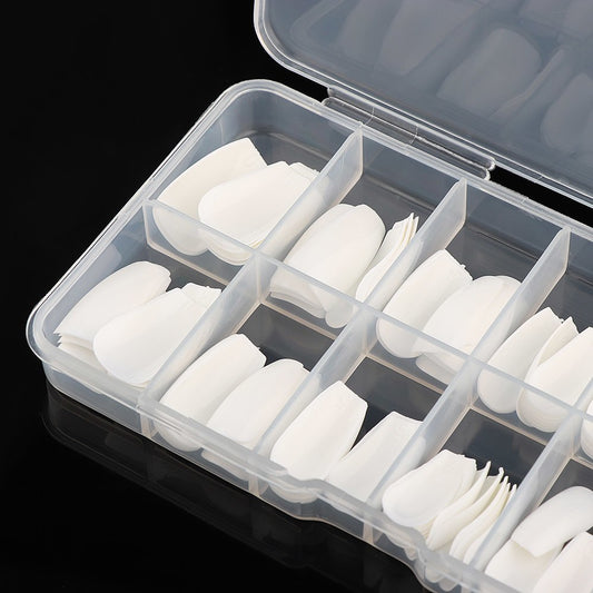 Professional White Nail Tips with Storage Box Gomaki
