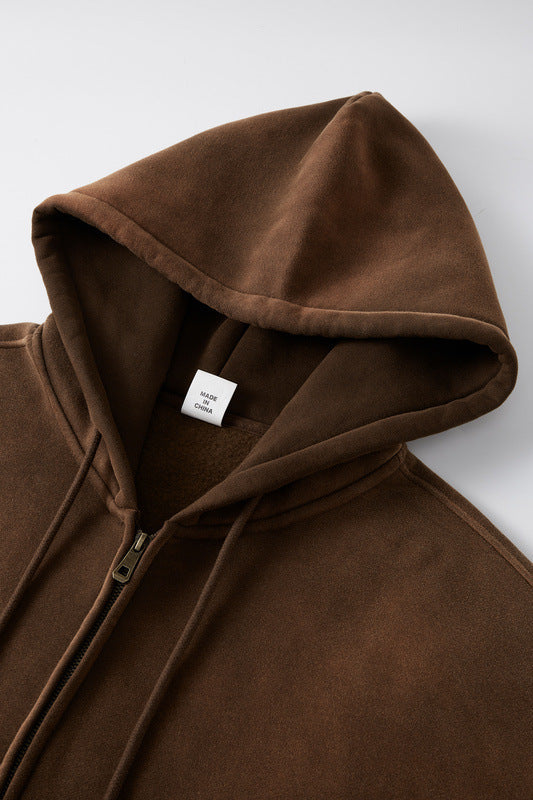 Unisex Vintage Washed Zip Hoodie