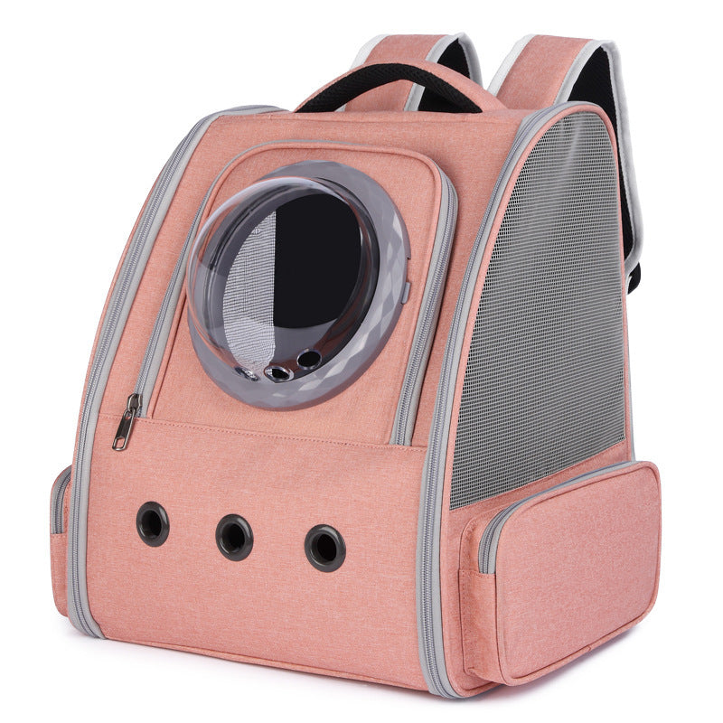 Linen Cat Backpack Carrier with Bubble Window Gomaki