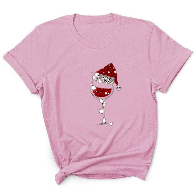 Christmas Wine Glass T Shirt Gomaki