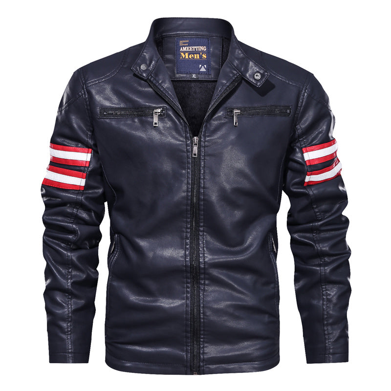 Men PU Leather Biker Style Gomaki
