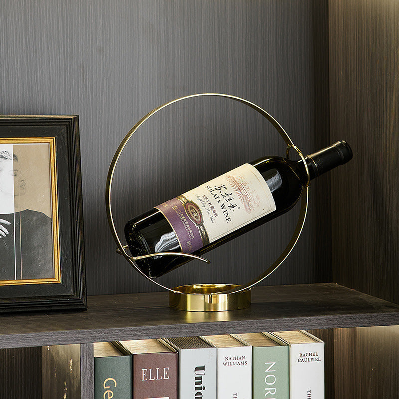 Modern Gold Metal Wine Bottle Holder Gomaki