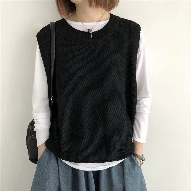 Women Knitted Sweater Vest Gomaki