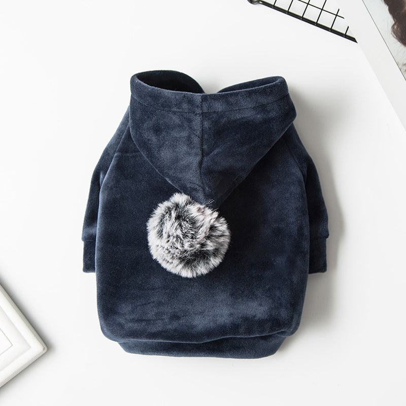 Plush Dog Hoodie with Pom Pom Gomaki Shop