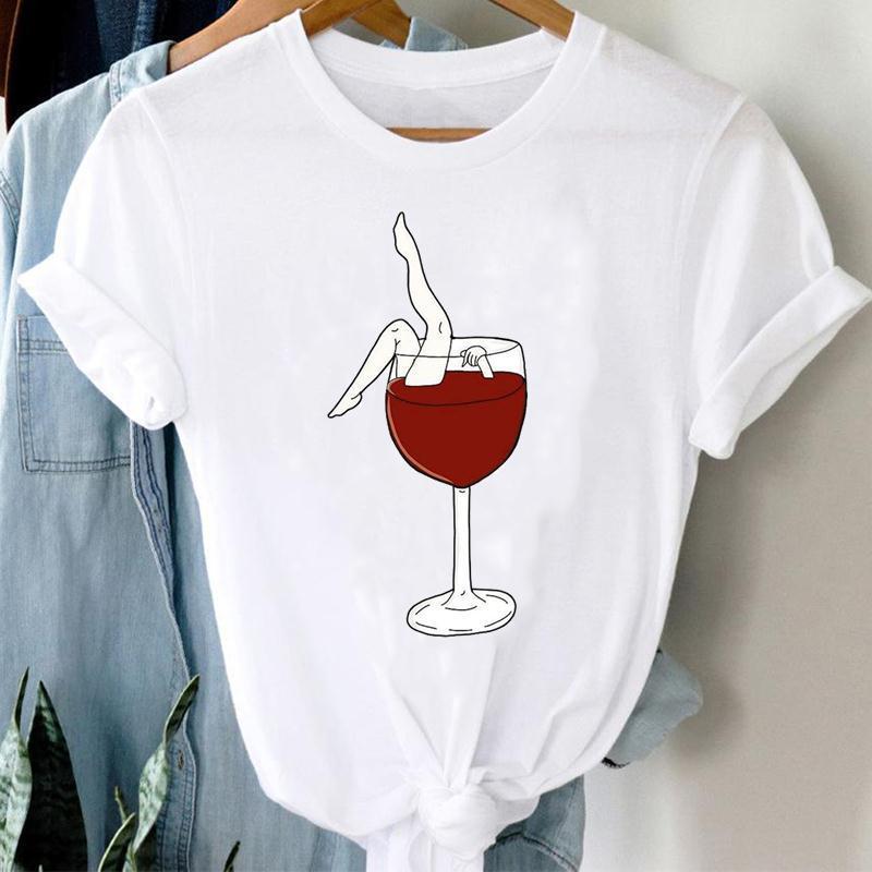 Wine Glass Trio Printed T Shirt Casual Cotton Tee for Wine Lovers Gomaki