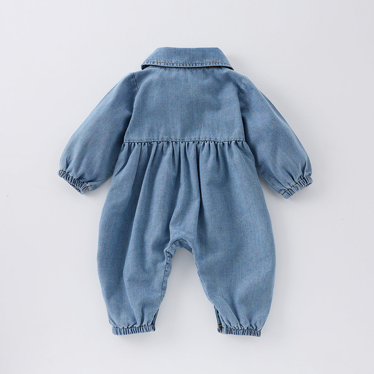 Cute Lapel Denim Rompers Jumpsuit Gomaki