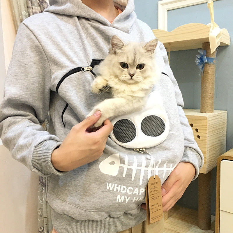 Women Hoodie Sweatshirt With Cat Pet Pocket Design Gomaki Shop