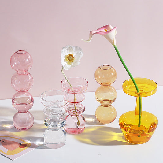 Modern Glass Vase Bubble Vase Art Colored Transparent Gomaki
