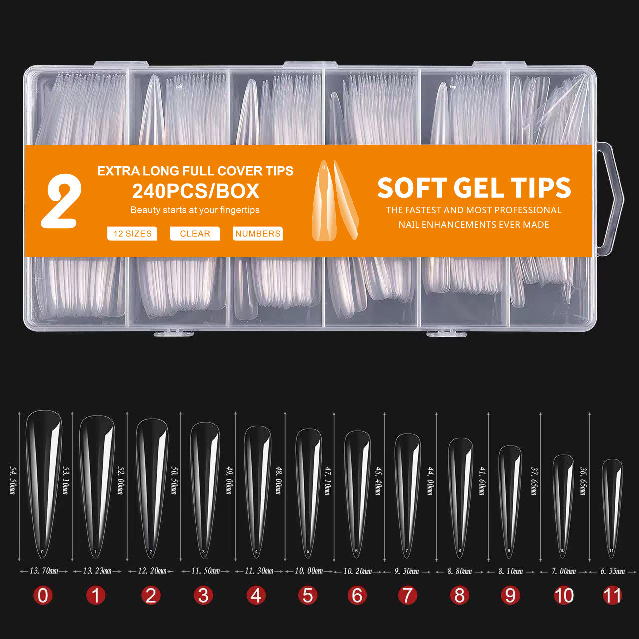Extra Long Full Cover Soft Gel Nail Tips Gomaki