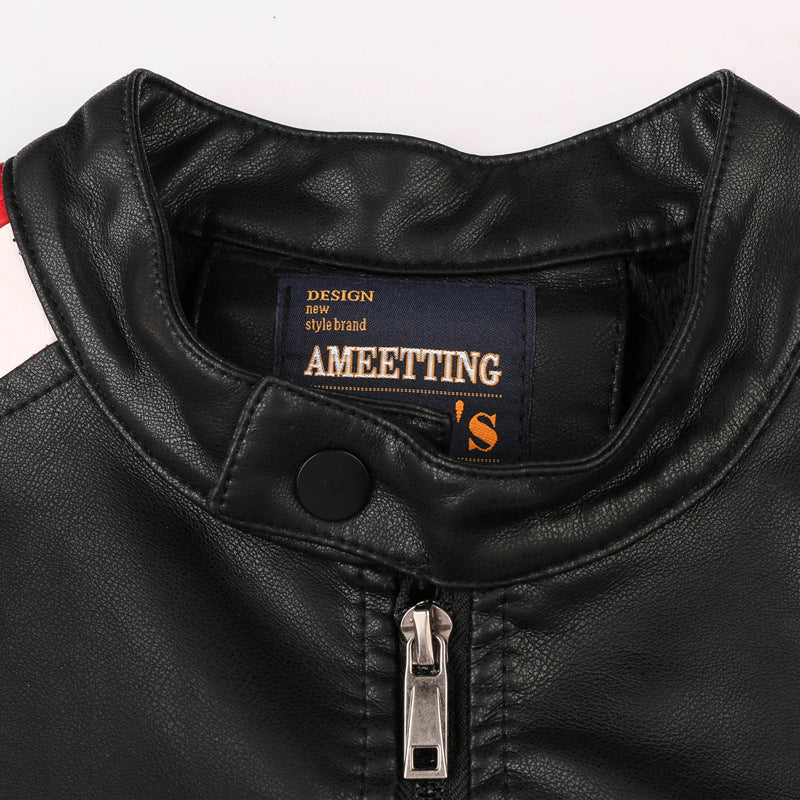 Men PU Leather Biker Style Gomaki