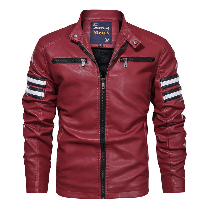 Men PU Leather Biker Style Gomaki
