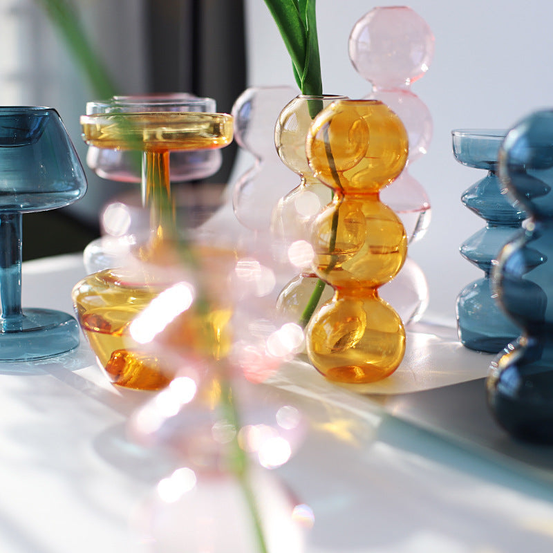 Modern Glass Vase Bubble Vase Art Colored Transparent Gomaki