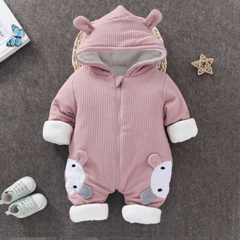 Baby Winter Hooded Romper with Bear Ears Gomaki