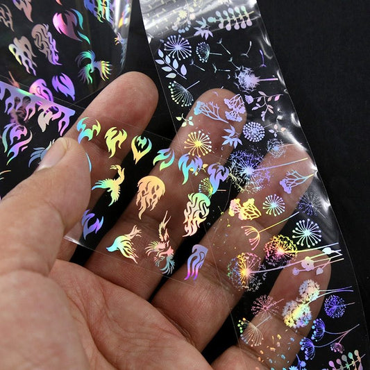Holographic Nail Art Transfer Foil Stickers Gomaki