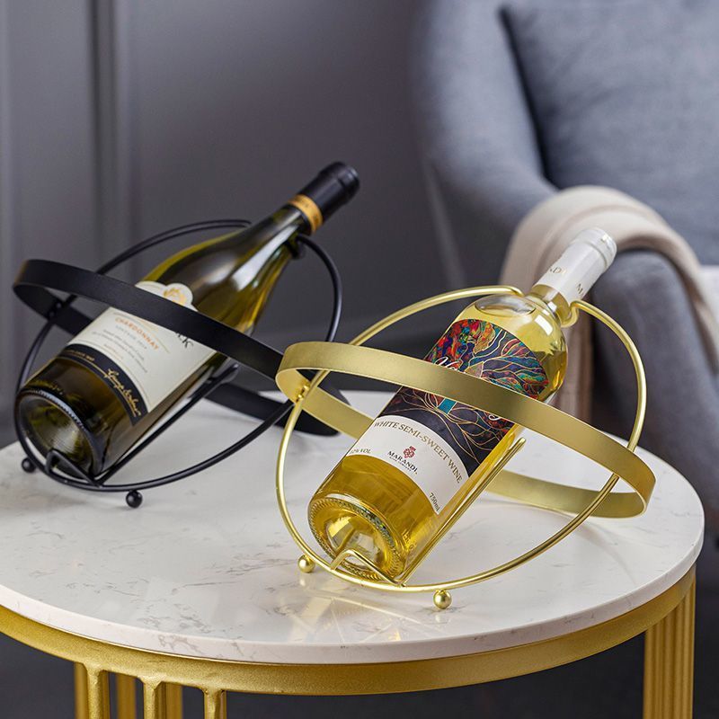 Modern Gold Metal Wine Bottle Holder Gomaki