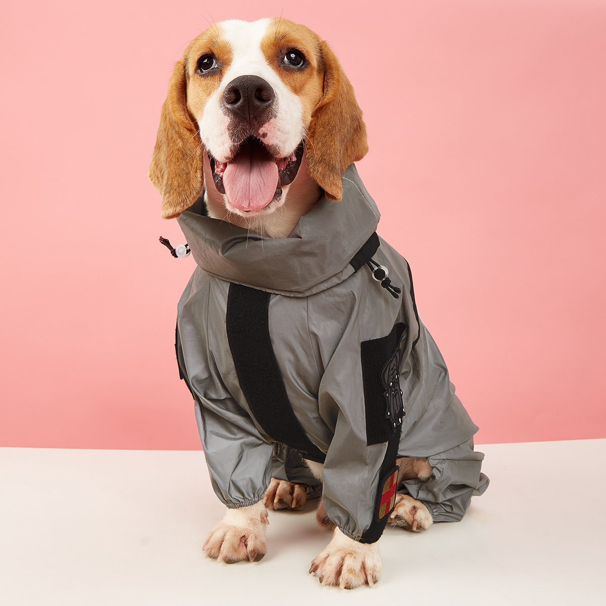 Reflective Silver Dog Raincoat Gomaki Shop