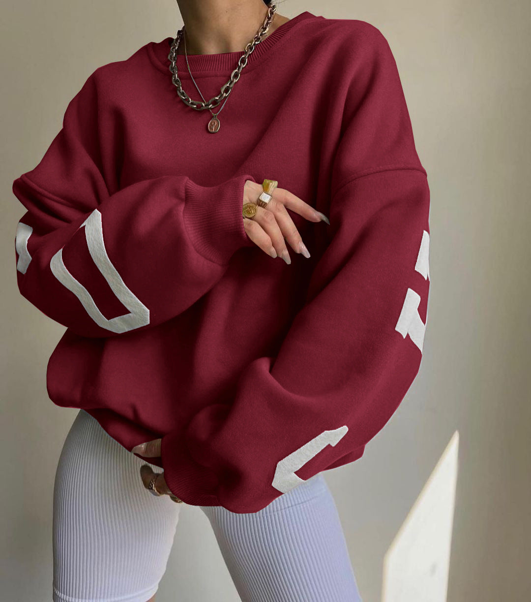 Women Oversized Letter Print Sweatshirt Gomaki