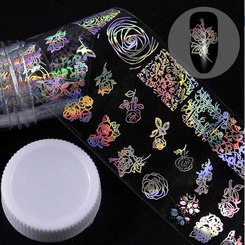 Holographic Nail Art Transfer Foil Stickers Gomaki