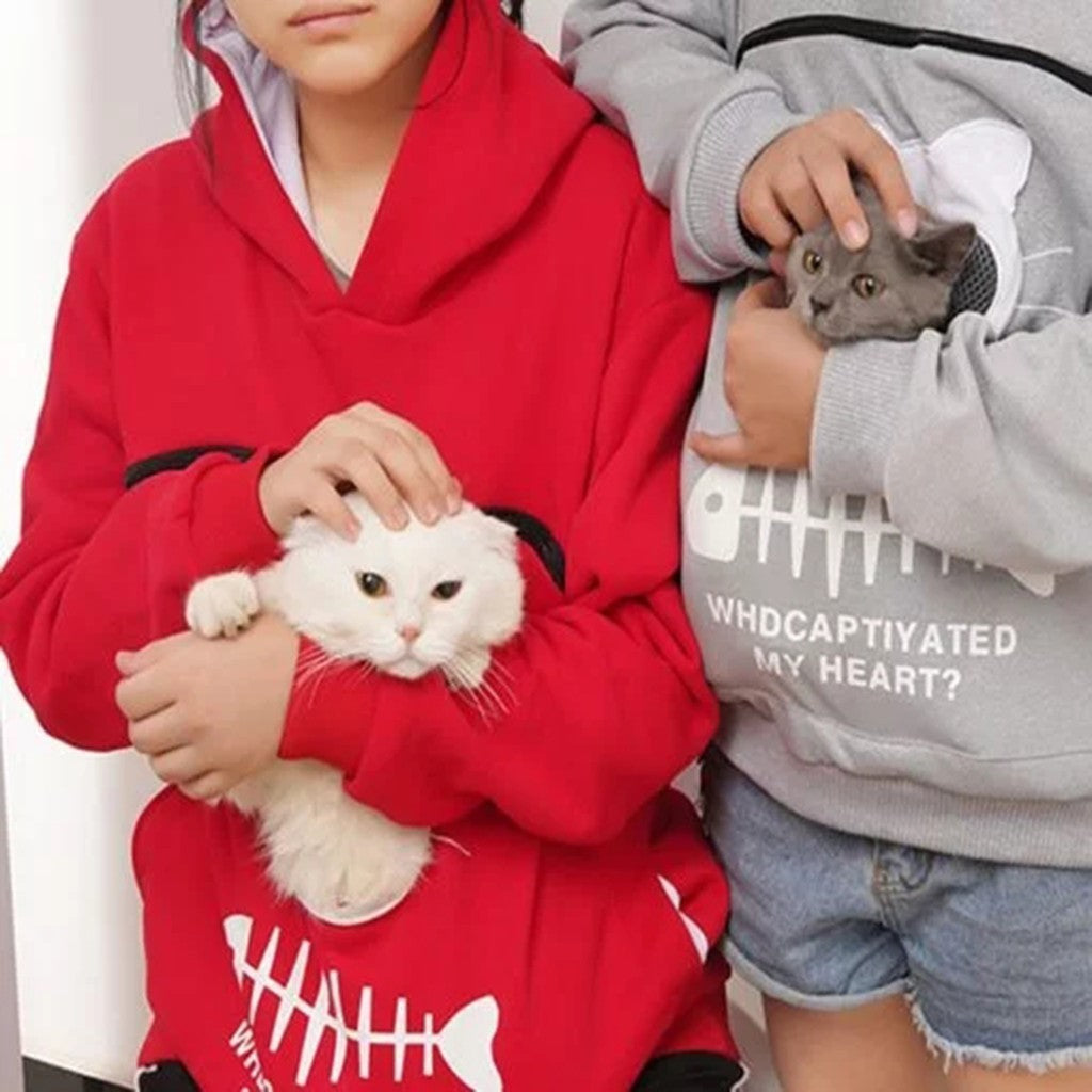 Women Hoodie Sweatshirt With Cat Pet Pocket Design Gomaki Shop