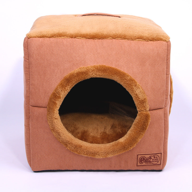 Soft Plush Cat And Small Dog Bed with Multiple Openings Gomaki Shop