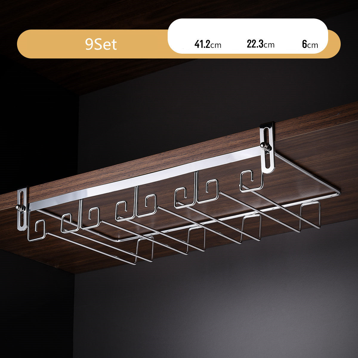 Luxury Gold Under Cabinet Wine Glass Rack Gomaki
