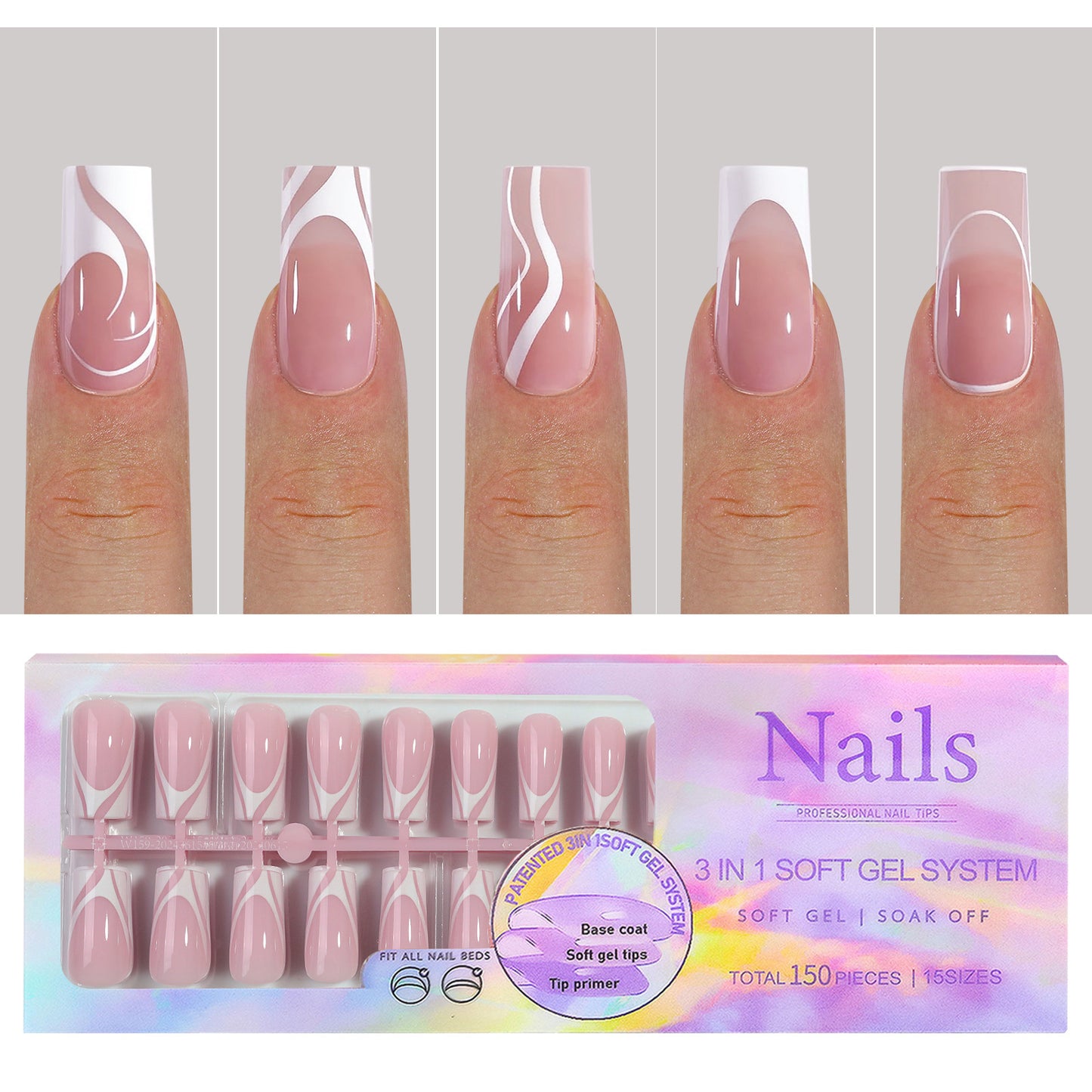 Manicure Wear Nail French Seamless Wear Nail Detachable Gomaki