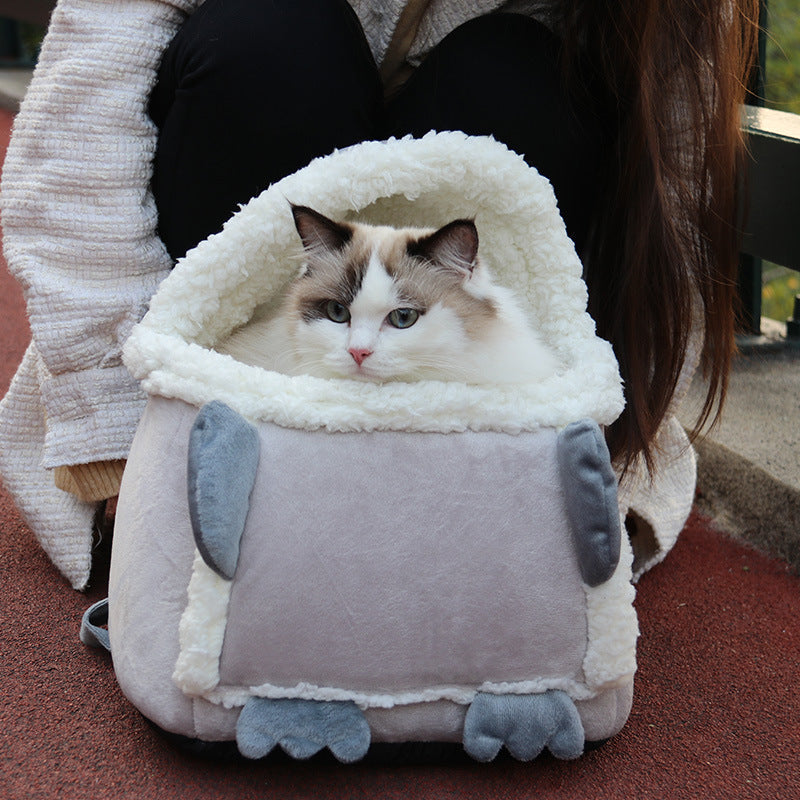 Cozy Plush Cat Carrier Bag Gomaki Shop