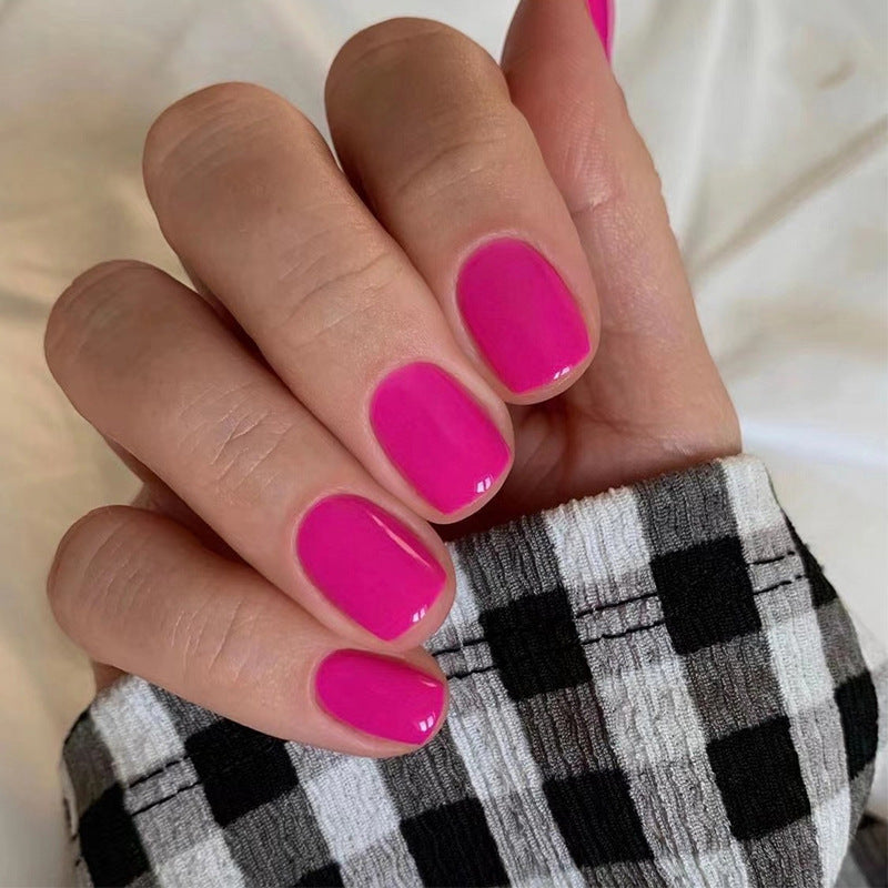 Short Oval Coral Press On Nails Gomaki