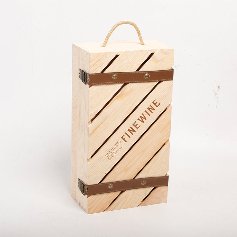 Coffret cadeau de vin rustique en bois Gomaki