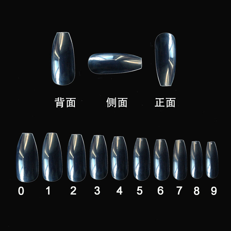 Clear Coffin Nail Tips Set Gomaki