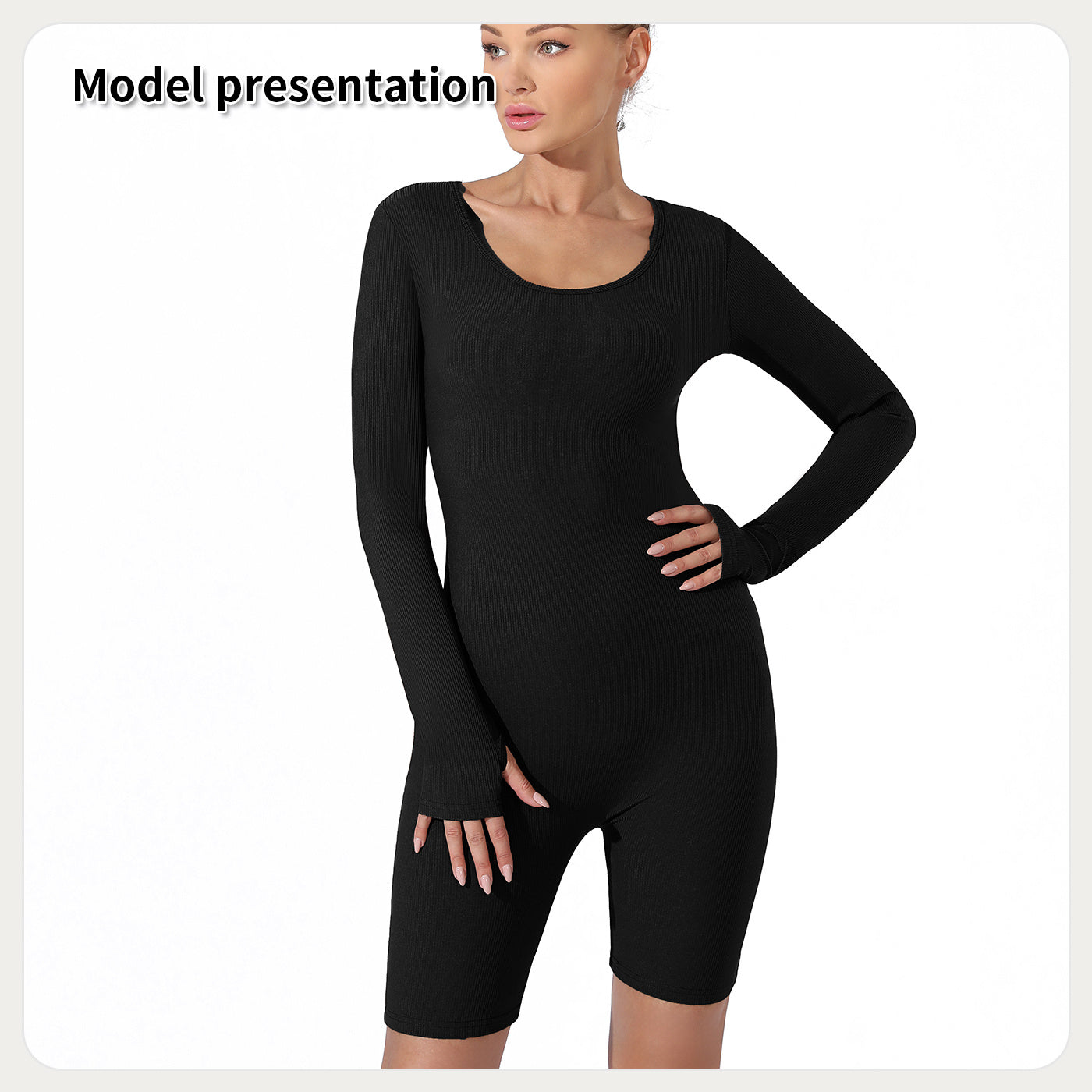 Women Black Slim Fit Bodysuit Jumpsuit Gomaki