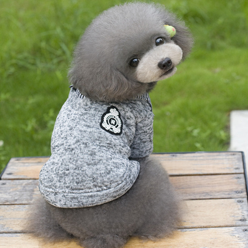 Elegant Dog Sweater With Striped Collar Gomaki Shop